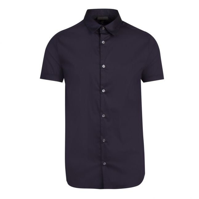 Mens Navy Tape Detail S/s Shirt