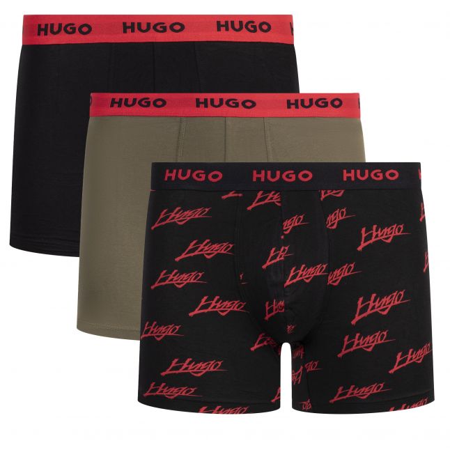 Mens Black/Green/Red 3PK Boxers