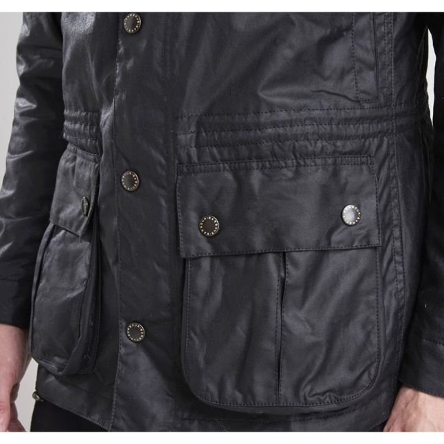 Mens Black Fog Waxed Parka