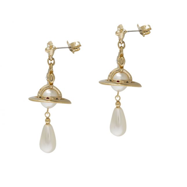 Womens Gold/Pearl Pearl Drop Earrings