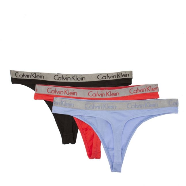 Womens Assorted Logo Band 3 Pack Thongs