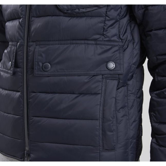 Mens Navy Ouston Hooded Quilted Jacket