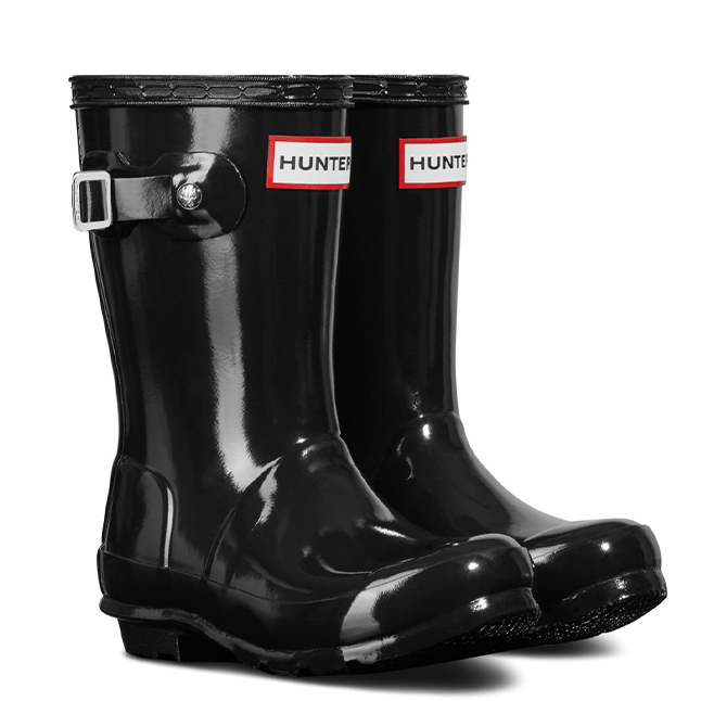 Kids Black Original Gloss Wellington Boots (7-11)