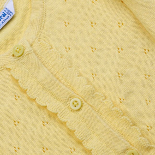 Girls Yellow Knitted Cardigan