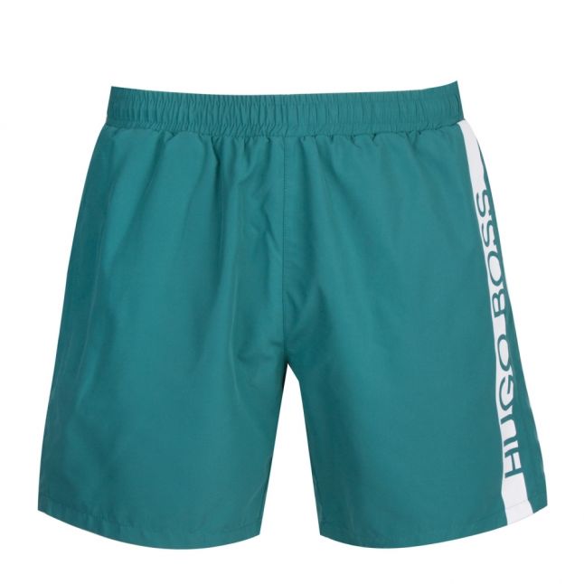 Mens Emerald Green Dolphin Side Logo Swim Shorts