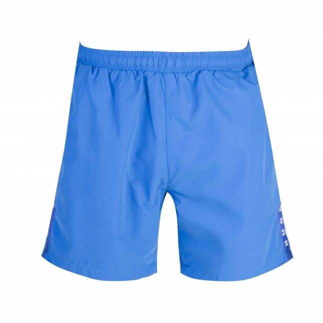 Mens Blue Seabream Taped Logo Swim Shorts