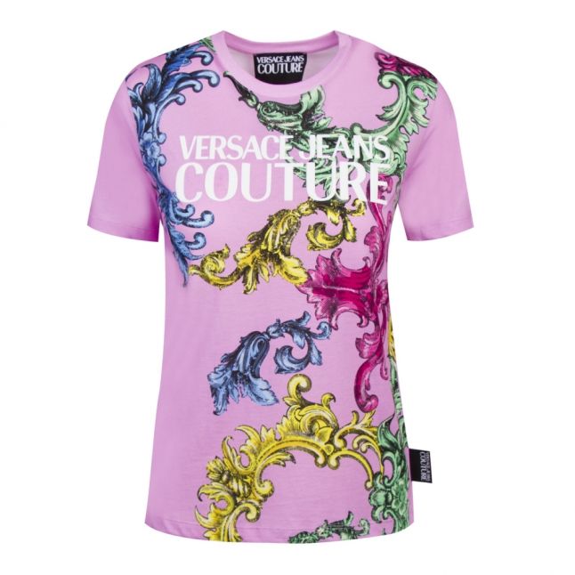 Womens Candy Pink Baroque Print S/s T Shirt