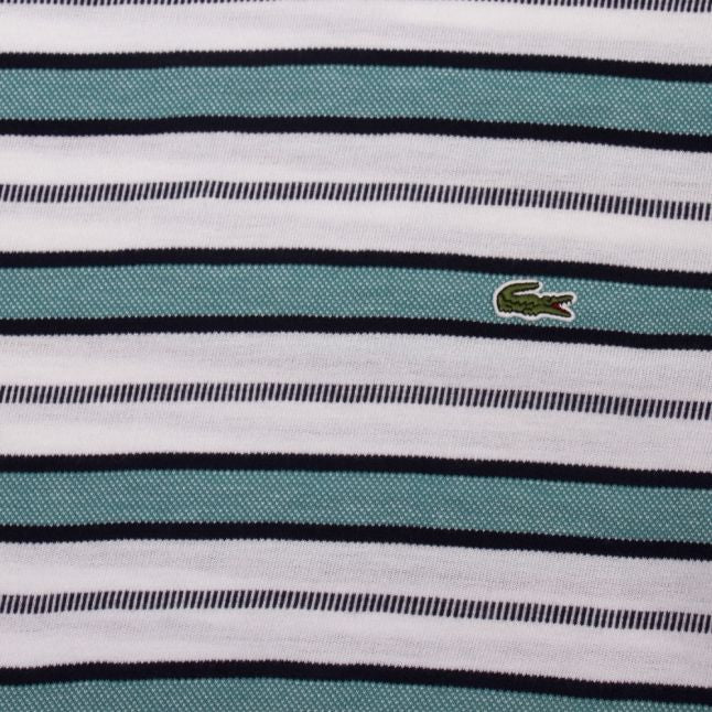 Mens White/Blue Multi Stripe S/s T Shirt