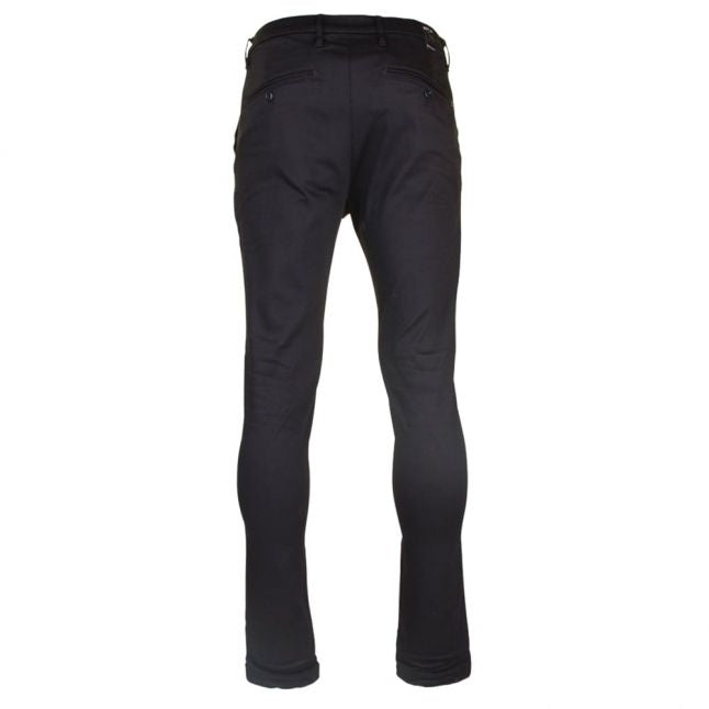 Mens Black Lehoen Hyperflex Slim Fit Chinos