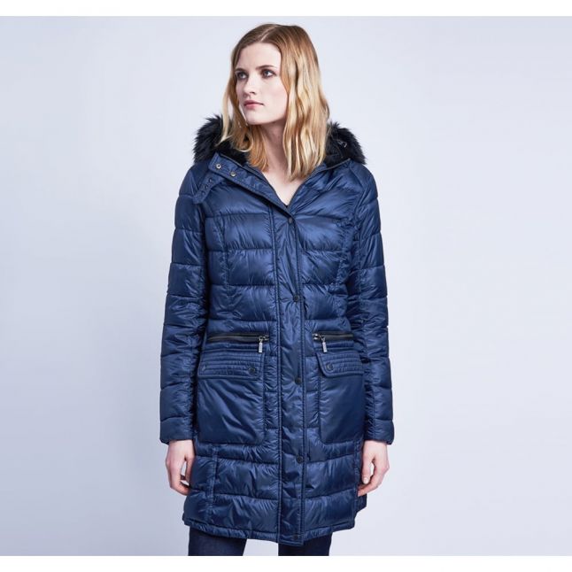 Womens Navy Dunnet Quilted Coat