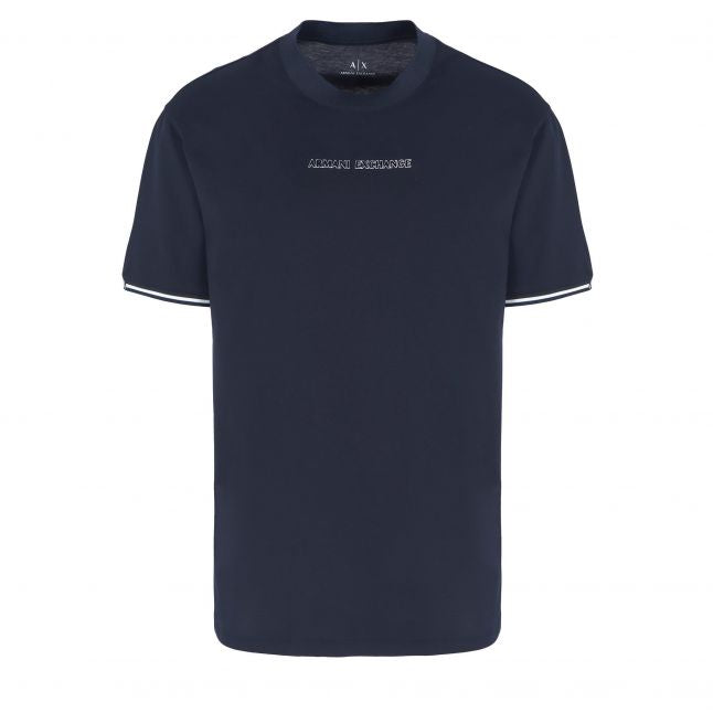 Mens Navy Tipped Arm S/s T Shirt