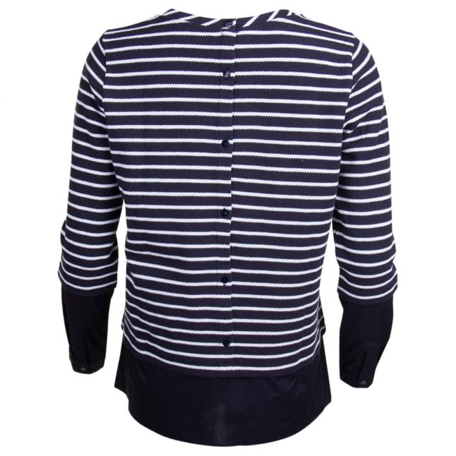 Womens Dark Blue Tawoven Stripe Knitted Jumper