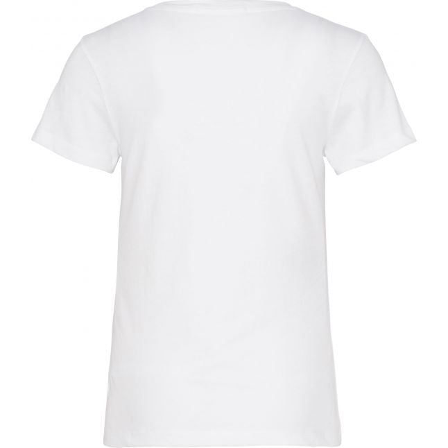 Womens Bright White Institutional Logo Slim Fit S/s T Shirt