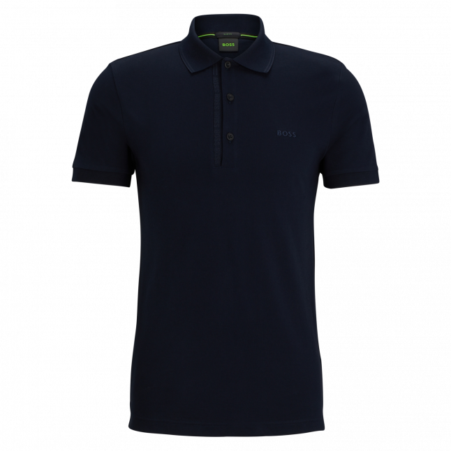 Mens Navy Paule 4 Slim S/s Polo