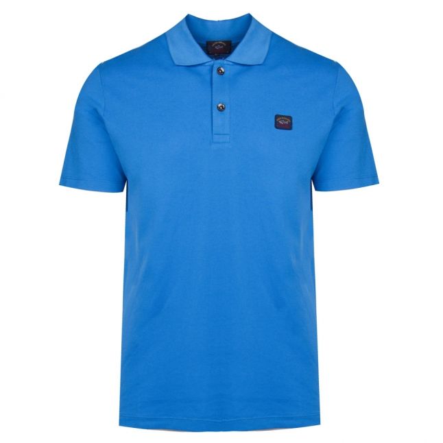 Mens Blue Classic Logo Custom Fit S/s Polo Shirt