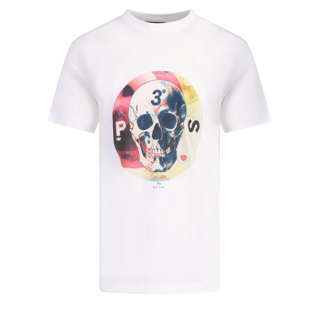 Mens Off White Round Skull S/s T Shirt