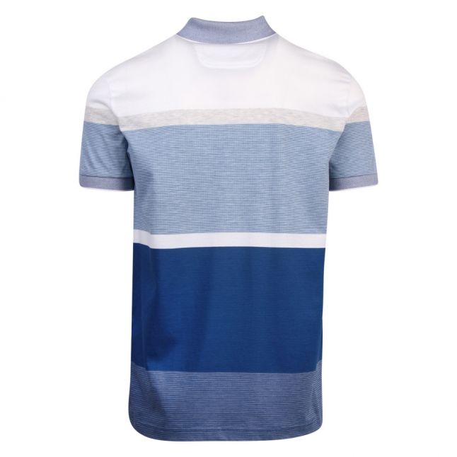 Athleisure Mens Blue Paddy 4 Stripe Regular Fit S/s Polo Shirt