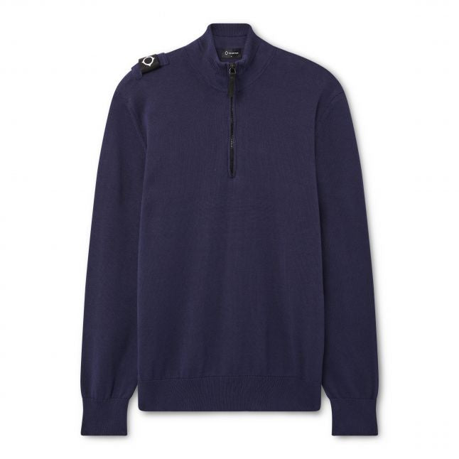 Mens Ink Navy Quarter Zip Knit