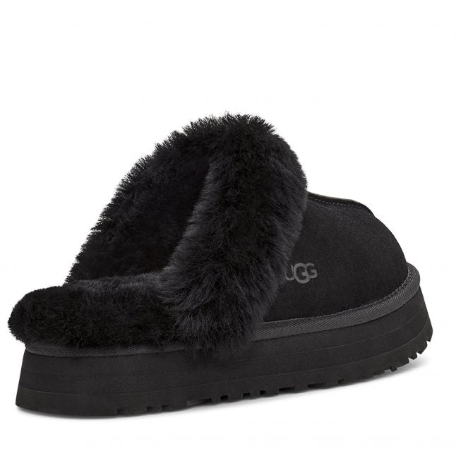 Womens UGG Black Disquette Slippers