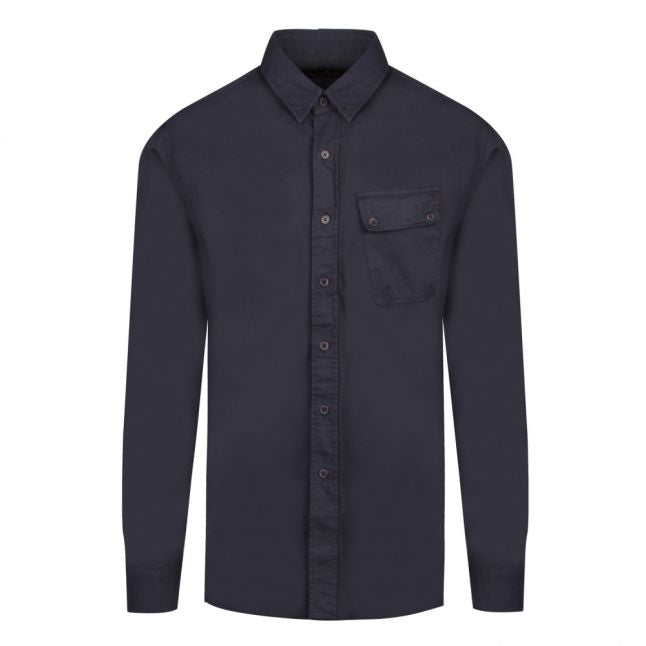 Mens Deep Navy Pitch L/s Shirt