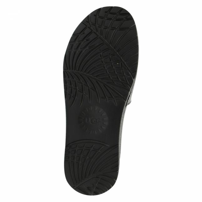 Womens Black Royale Graphic Metallic Slides