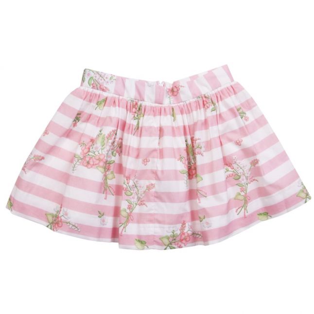 Girls Rose Flowers & Stripes Skirt