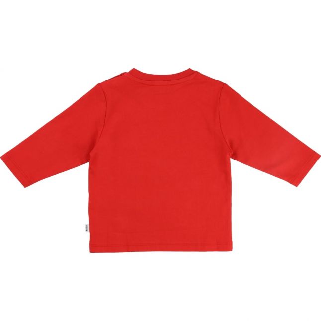 Baby Red Logo Print L/s T Shirt