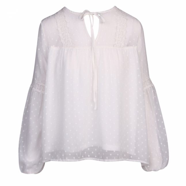 Womens Cloud Dancer Viedee Embroidered Blouse