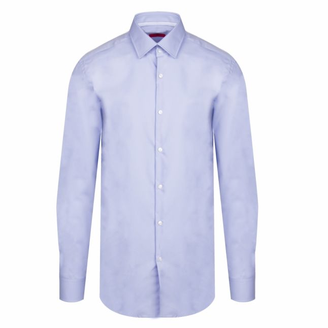 Mens Light Blue Koey Printed Trim Slim Fit L/s Shirt