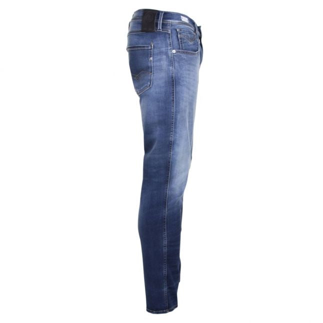 Mens Blue Wash Anbass Hyperflex Slim Fit Jeans