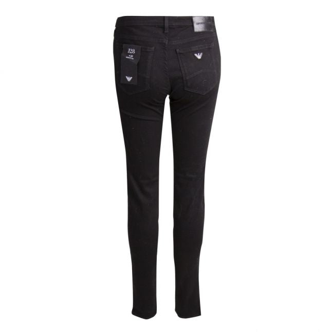 Womens Black J28 Mid Rise Skinny Fit Jeans