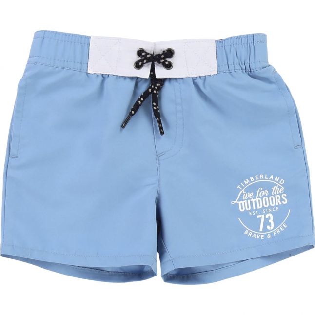 Boys Pale Blue Logo Swim Shorts