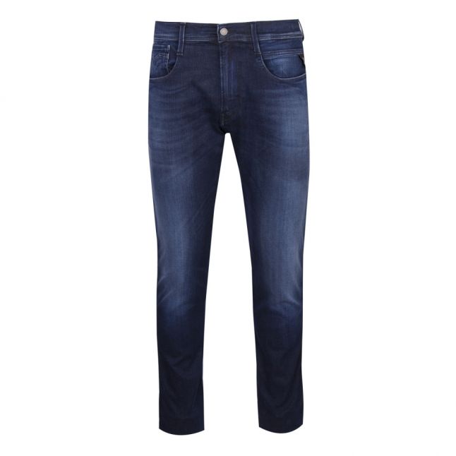 Mens Dark Blue Wash Anbass Hyperflex Slim Fit Jeans