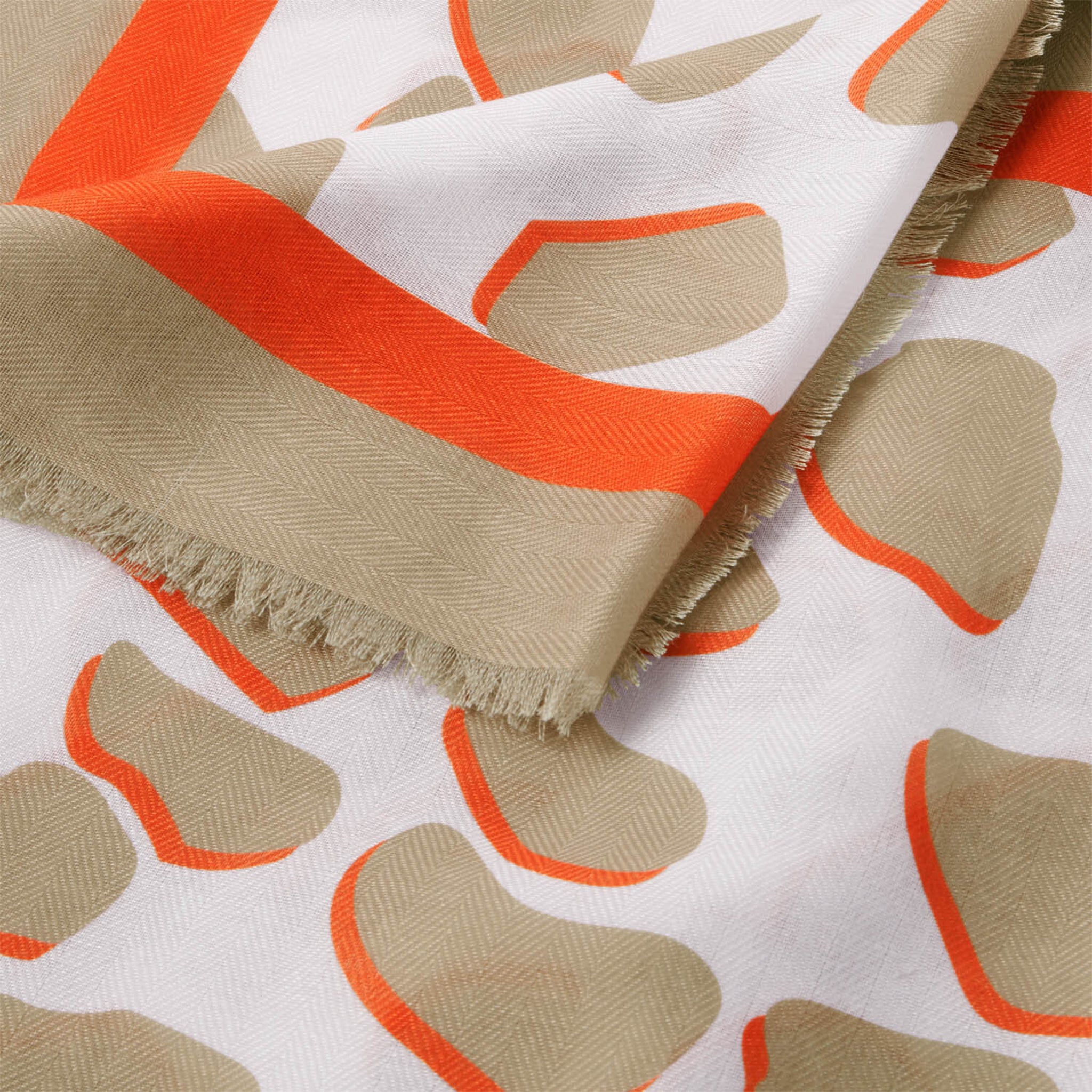 Womens Katie Loxton Ecru/Orange Dalmatian Printed Scarf