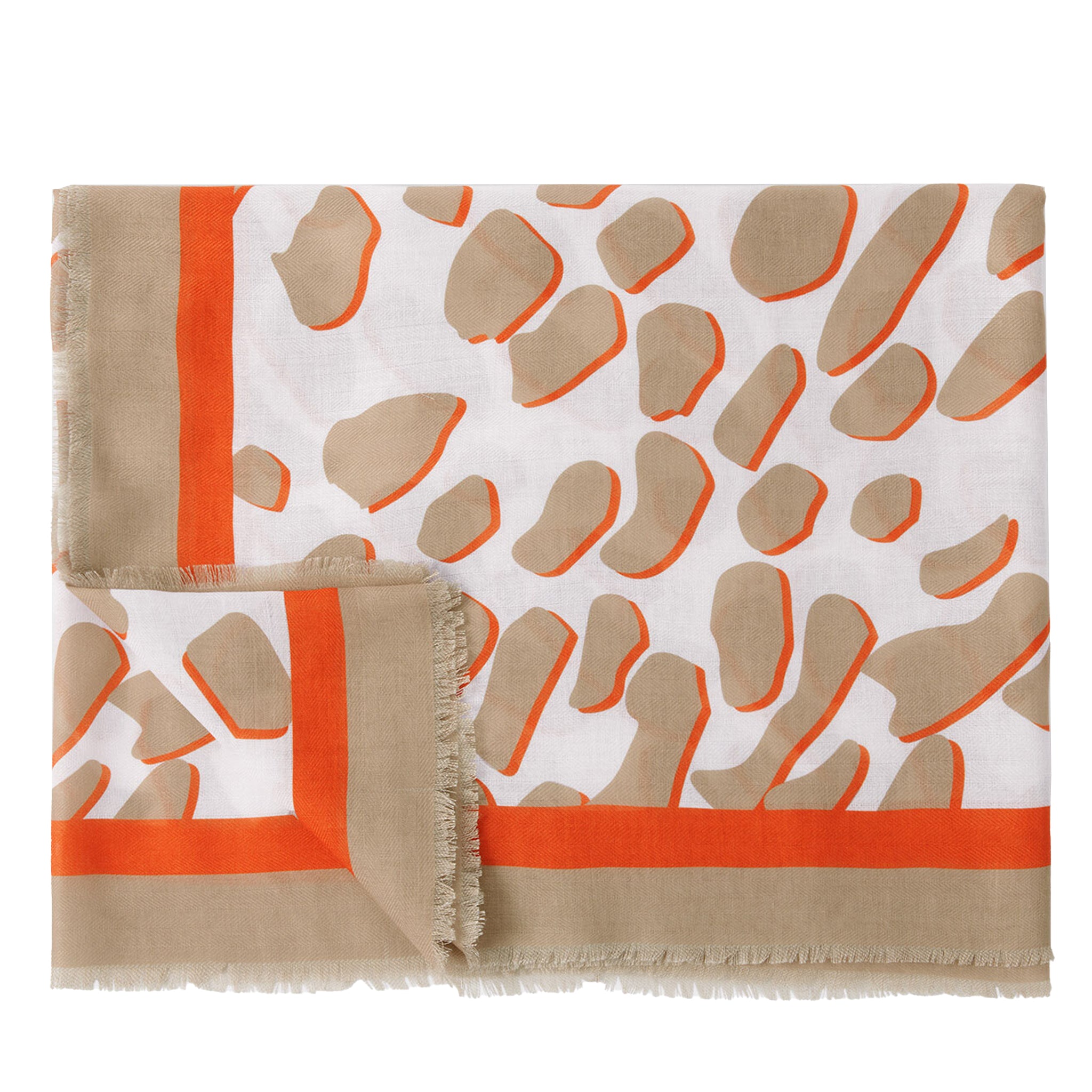 Womens Katie Loxton Ecru/Orange Dalmatian Printed Scarf