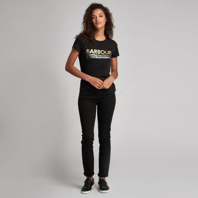 Womens Black Trackrace S/s T Shirt