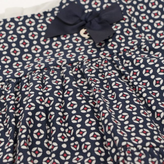 Infant Navy Printed Smock Dress