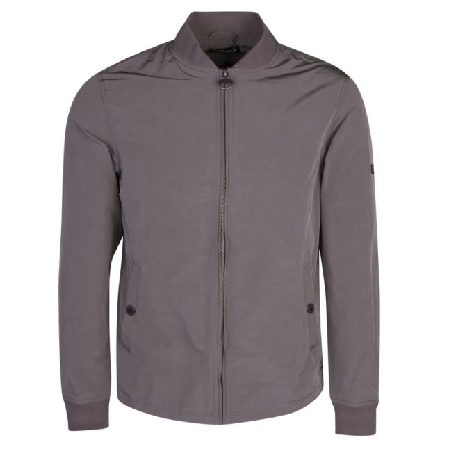 Mens Grey Bolt Zip Through Bomber Jacket