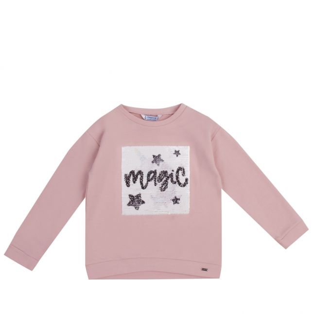 Girls Crystal Pink Magic Unicorn Sequin Sweat Top