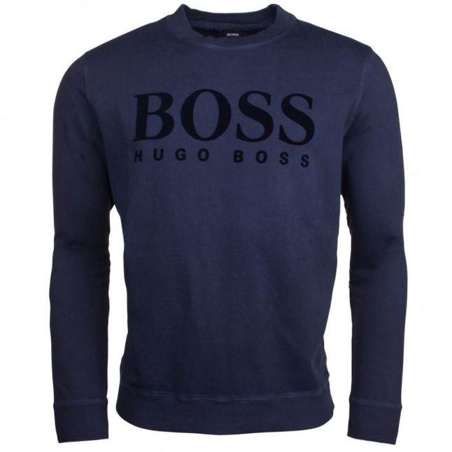 Casual Mens Dark Blue Wlan Crew Sweat Top