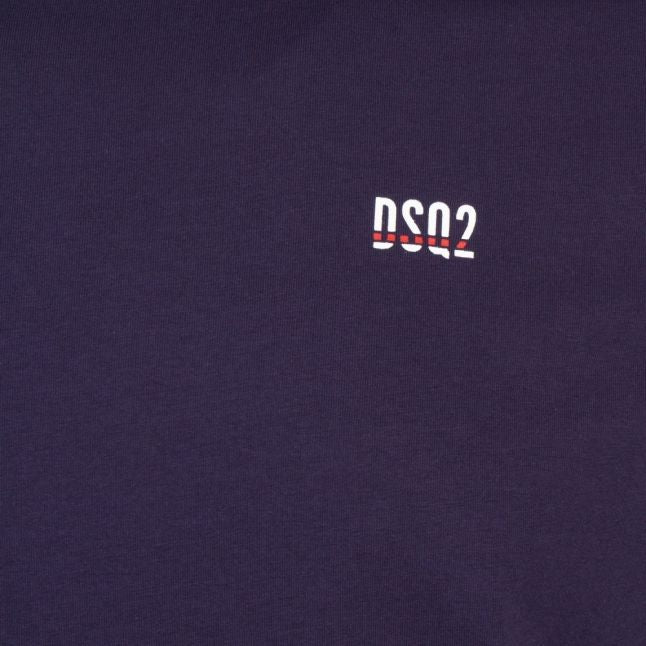 Mens Navy Cut Through Logo S/s T Shirt