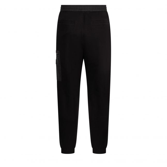 Mens Black Mixed Media Sweat Pants