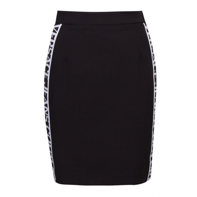 Womens Black Branded Tape Skirt