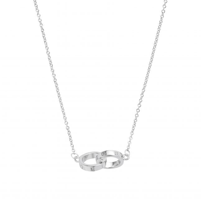 Womens Silver Classic Interlink Necklace