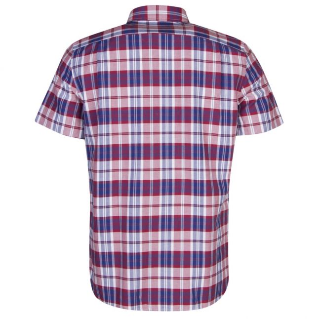 Mens Red & Blue Multi Check S/s Shirt