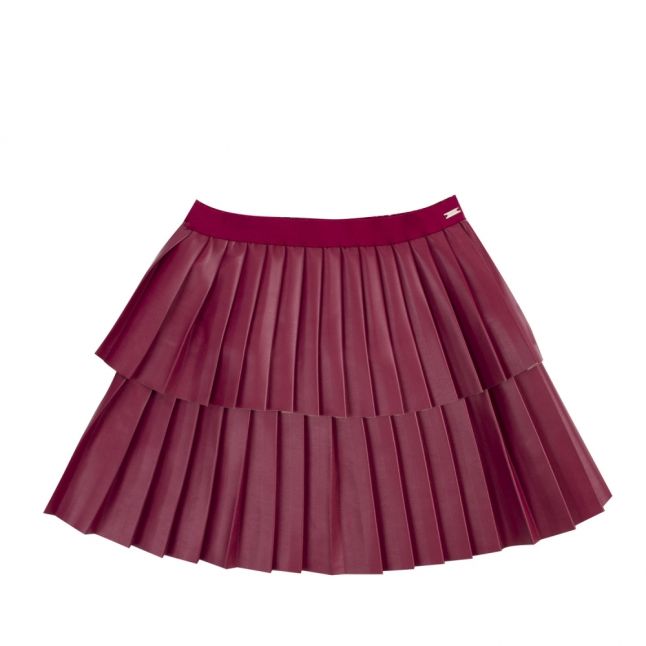 Girls Ruby PU Pleated Skirt