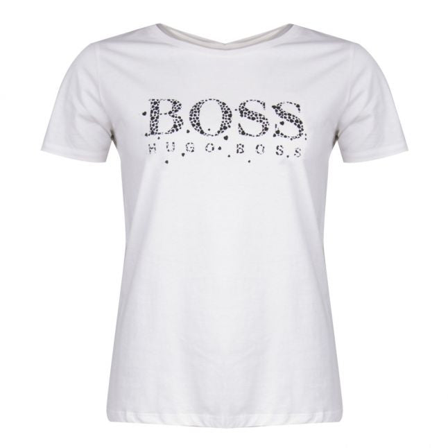 Casual Womens White Telelogo S/s T Shirt