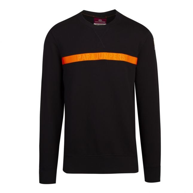 Mens Black Armstrong Stripe Sweat Top