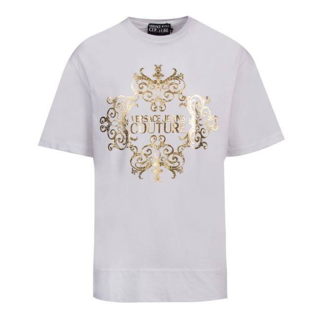 Mens White Branded Foil Print S/s T Shirt