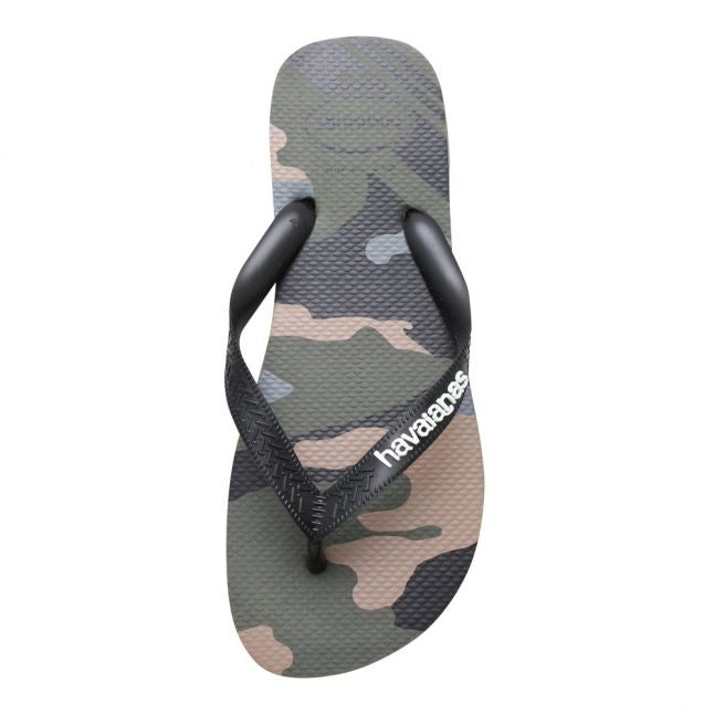 Mens Green Camo Flip Flops